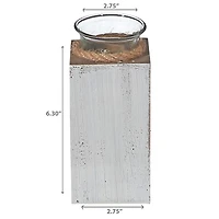 IH Casa Decor White Woodonen Doalight Bandle Avec Corde 6,30"