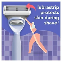 joy lavender razor for women, shave kit with 1 handle + 2 razor blade refills