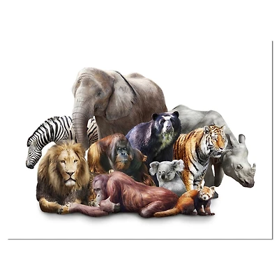 Design Art Animaux Sur Fond Blanc Art Sur Toile