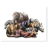 Design Art Animaux Sur Fond Blanc Art Sur Toile