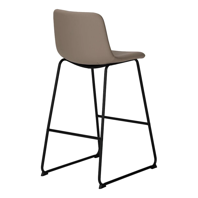 Monarch Specialties Chaise De Bureau, Hauteur Bar, Debout, Bureau, Travail, Pu D'aspect Cuir, Métal, Brun, Noir, Contemporain, Moderne