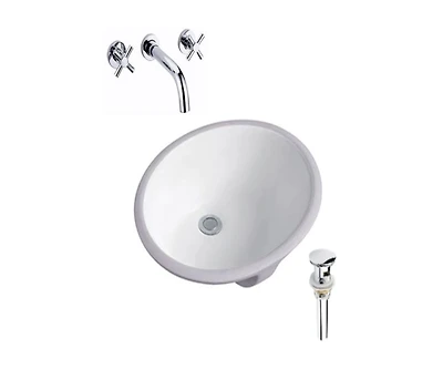 DROP Bath and Kitchen DR091188 Undermount Bathroom Sink Set