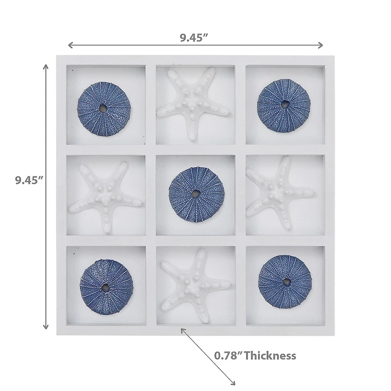 Polyresin Seashore Tic Tac Toe Wood Board