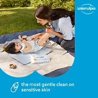 WaterWipes Sensitive+ Newborn & Baby Wipes, 3-en-1 nettoie, soigne, protège, 99,9 % d'eau, non parfumées 720 unités (12 paquets)