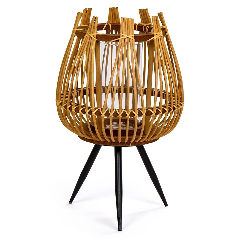 Truu Design Bougeoir décoratif en bambou avec pieds