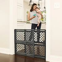 North States Pressure or Hardware-Mount Plastic Supergate Classic Baby Gate - Charcoal Grey
