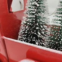 Camion rouge illuminé pour les fêtes avec décoration d'arbre Camion rouge éclairé avec arbre