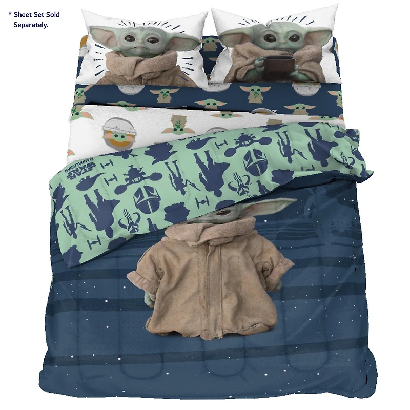 Star Wars: Le Mandalorien 'L'Enfant' Douillette pour Lit 1 ou 2 Places Réversible, 100% Polyester