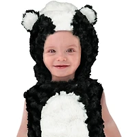 Costume de p’tite mouffette puante peluche pour bébé 6-12 mois.