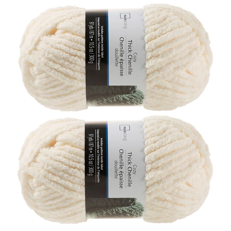 MAINSTAYS LOTS DE 2 FILS BLANC CASSÉ ÉPAIS