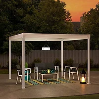 Sunjoy Pergola moderne en acier 10 x 10 pi avec auvent , blanc