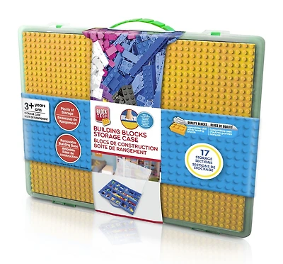 Block Tech Building Blocks Storage Case with Base Plate Lid