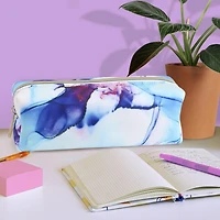 Pen + Gear Ink Marble Print EVA Pencil Pouch with Gold Metallic Zip