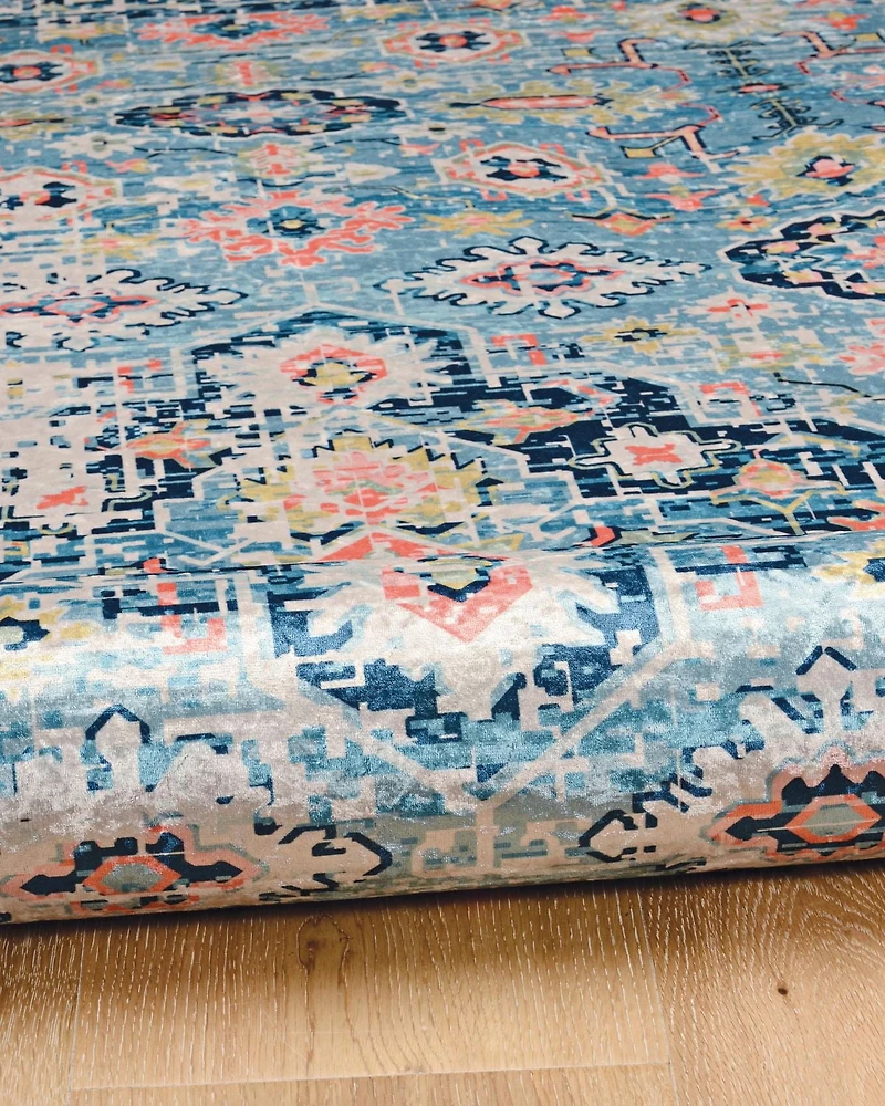 Tapis Emerald Ritchie ivoire & bleu de 5 pi x 7 pi