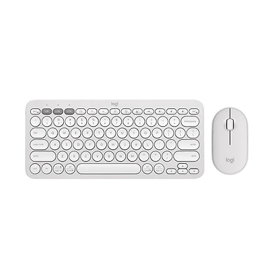 Logitech Pebble 2 Combo - Ensemble Clavier et Souris - Sans Fil - Bluetooth le - Blanc tonal
