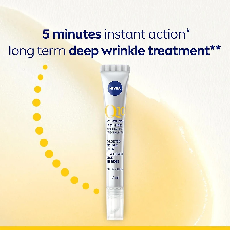 NIVEA Q10 Anti-Wrinkle Specialist Targeted Wrinkle Filler, 15mL Tube