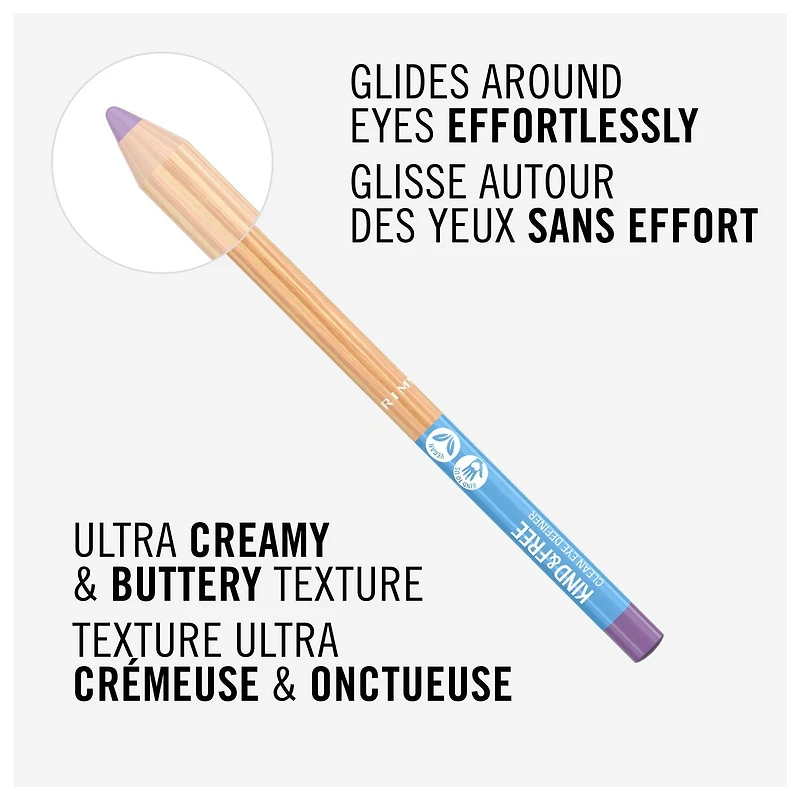 Rimmel Traceur pour les yeux KIND & FREE™, 100% végétalien, texture ultra-crémeuse et onctueuse