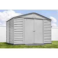 Arrow Select 10 x 8 x 8 ft Flute Grey Steel Storage Shed
