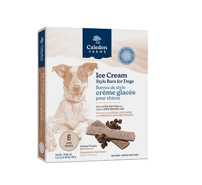 Barres glacées pour chiens Caledon Farms, saveur bœuf, friandises pour chiens Animal Tracks