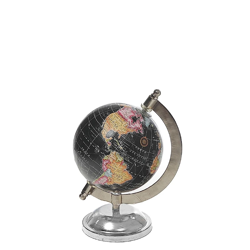 4" Decorative Black Globe With Stand