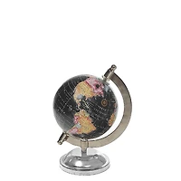 4" Decorative Black Globe With Stand