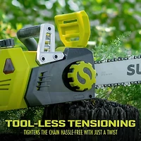 Sun Joe 24V-X2-CS16 48-Volt iON+ Cordless Chain Saw Kit, 16-Inch, W/ 2 x 2.0-Ah Batteries and Charger