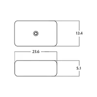 American Imaginations 23.6-in. W Semi-Recessed White Bathroom Vessel Sink For Deck Mount Deck Mount Drilling AI-28214