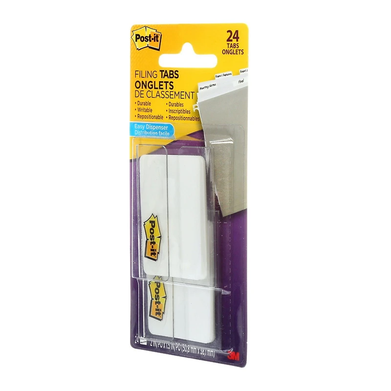 Onglets Post-it® et distributeur portatif, uni, 5 cm (2 po)