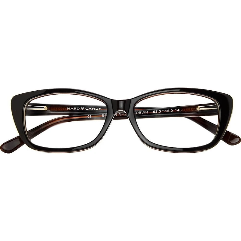 Hard Candy Womens Prescription Eyeglasses, Brown Sugar, Dark Brown, 53-15-145