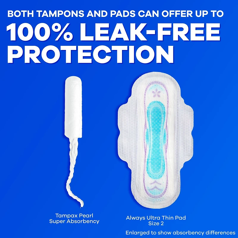Tampax Pearl Tampons, with LeakGuard Braid, Regular Absorbency, Unscented, 50CT