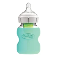 Dr. Brown's Options+ Anti-Colic Wide-Neck Glass Baby Bottles with Silicone Sleeves - Blue and Mint Green