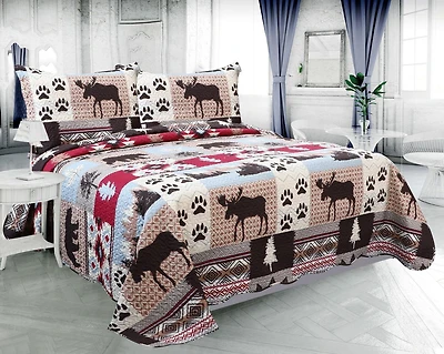 Marina Decoration Rich Printed Embossed Pinsonic Coverlet Bedspread Ultra Soft Bedding Summer Quilt Set with Shams