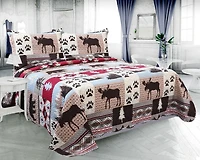 Marina Decoration Rich Printed Embossed Pinsonic Coverlet Bedspread Ultra Soft Bedding Summer Quilt Set with Shams