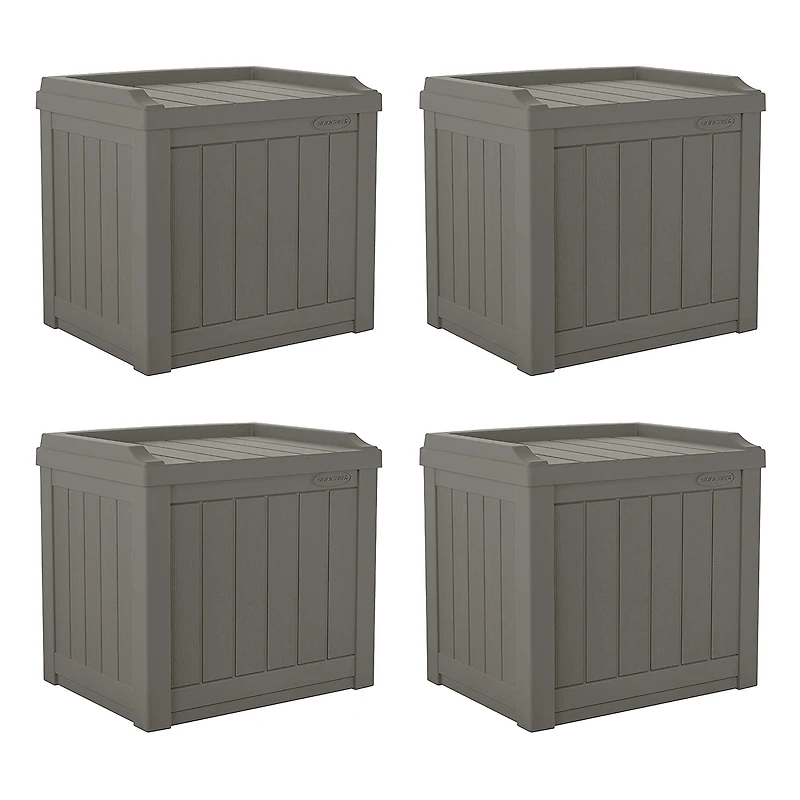 22 Gallon Small Deck Box with Storage Seat - Stoney