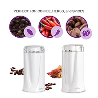 Salton Coffee, Spice & Herb Electric Grinder - White, CG1990WH