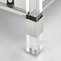 Home Gear Square Silver End Table with Acrylic Legs