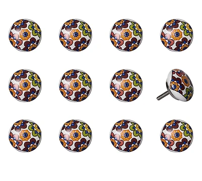 KNOB-IT VINTAGE HANDPAINTED CERAMIC KNOBS (12-Pack) K000012