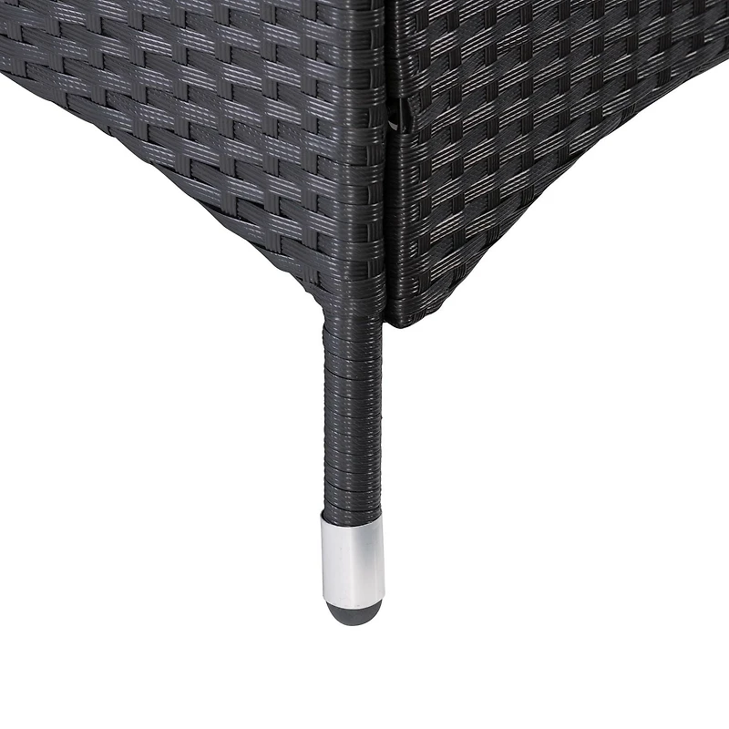 CorLiving Parksville – ensemble de 2 fauteuils de patio en résine, osier et acier, pour manger ou se détendre avec coussins gris