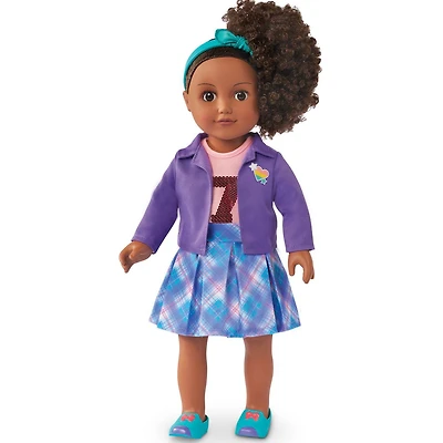 My Life As Chloe Poseable 18 Inch Doll, Dark Brunette Hair, Brown Eyes, For children aged 5 and up.