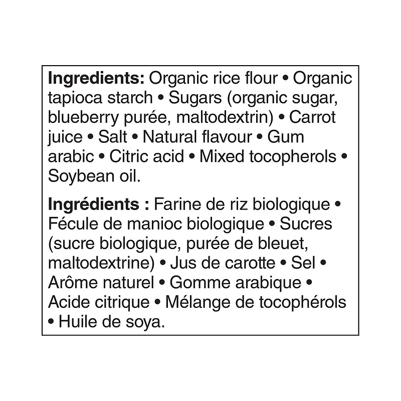 Biscottes de riz biologiques saveur bleuet Le choix des parents 50 g