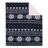 Holiday Jacquard Sherpa Throw, Blue 60" x 70"