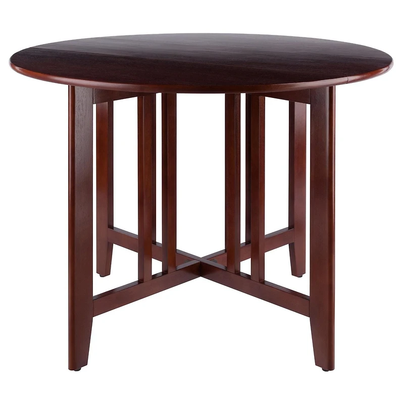 Winsome Alamo 3-Piece Round Drop Leaf Table with 2 Hamilton Ladder Back Chairs - 94356