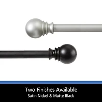 Mainstays Tringle à rideau décorative réglable 76,20 - 213,36 cm, Diamètre 2,54 cm, Noir