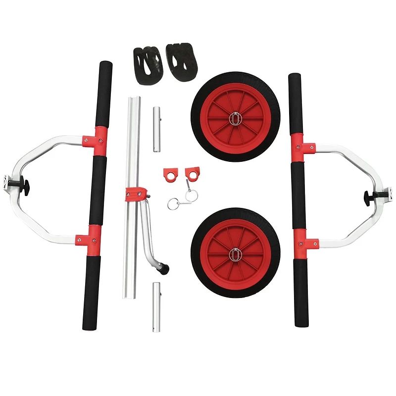 Soozier Kayak Cart with Adjustable Width and Large Wheels, Red