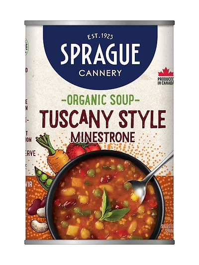 Sprague Organic Tuscany-Style Minestrone Soup, 398ml - Reheat and Serve