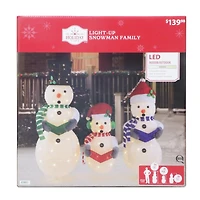 Holiday Time Light-up Snowman Family, 3-piece