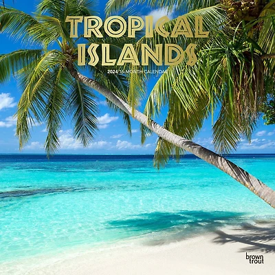 BrownTrout Tropical Islands 2024 12x24 Inch Square Wall Calendar, 9781975465452