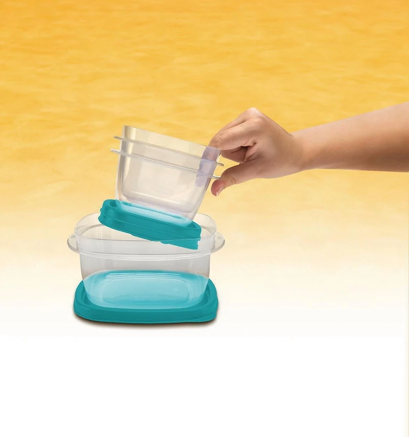 Rubbermaid Ensemble Contenants Easy Find Lids, 30-Pièces, Turquoise