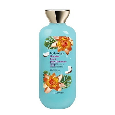 Bodycology Plage Hawaïenne Gel Douche Bain Moussant 2 en 1, 473 ml