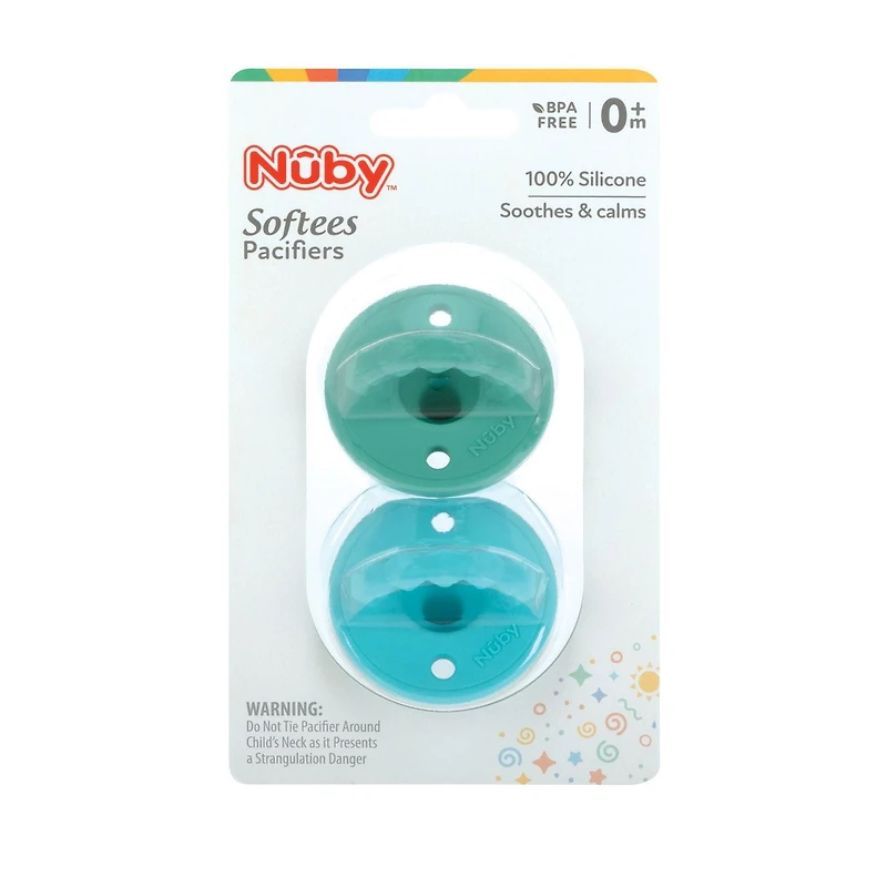 Sucette et jouet de dentition Softees™ de Nûby™, Fait à 100 % de silicone souple Ensemble de 2